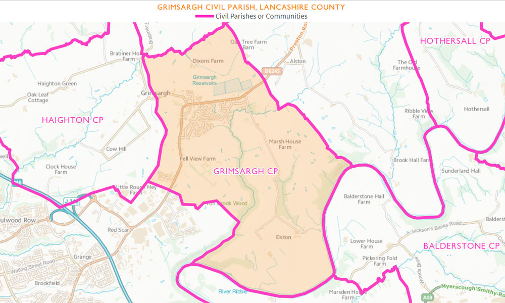 Map of Grimsargh